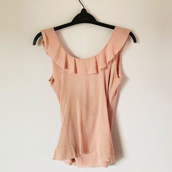 ☀️🛍 4/$20 BIG HEAVEN Pink Ruffled Sleeveless Wrap Top - Picture 3 of 10